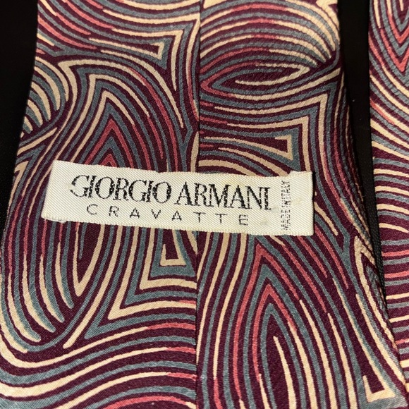 2/$35 Giorgio Armani Vintage Cravatte Neck Tie Silk Retro Business Professional - Picture 5 of 6